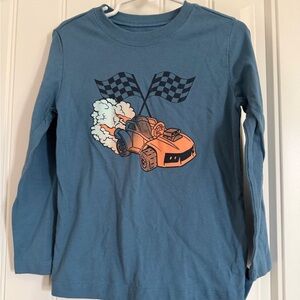 Carter's Blue Long-Sleeve Tee with Orange Racing Car Graphic